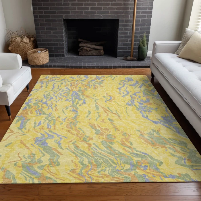 Addison Rugs Chantille Gold ACN1038 9ft. x 12ft. Rect. Rug