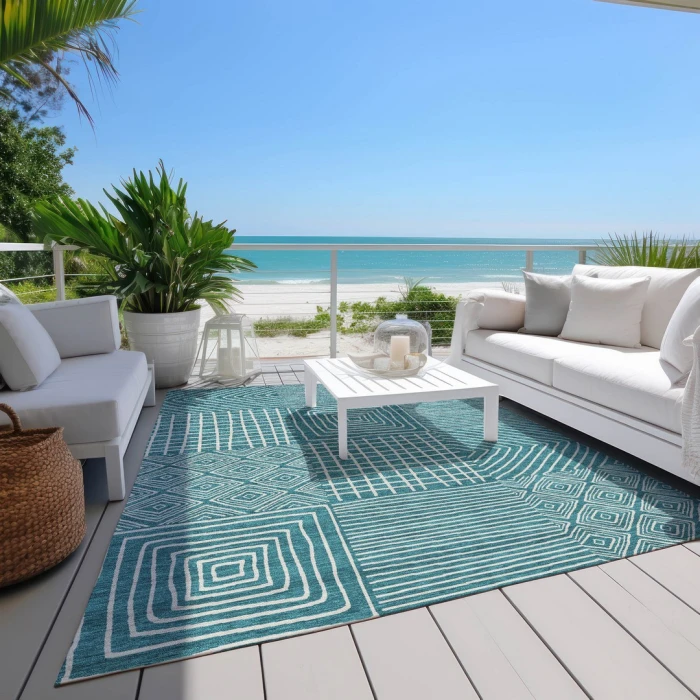 Addison Rugs Chantille Teal ACN1044 5ft. x 7ft.6in. Rect. Rug