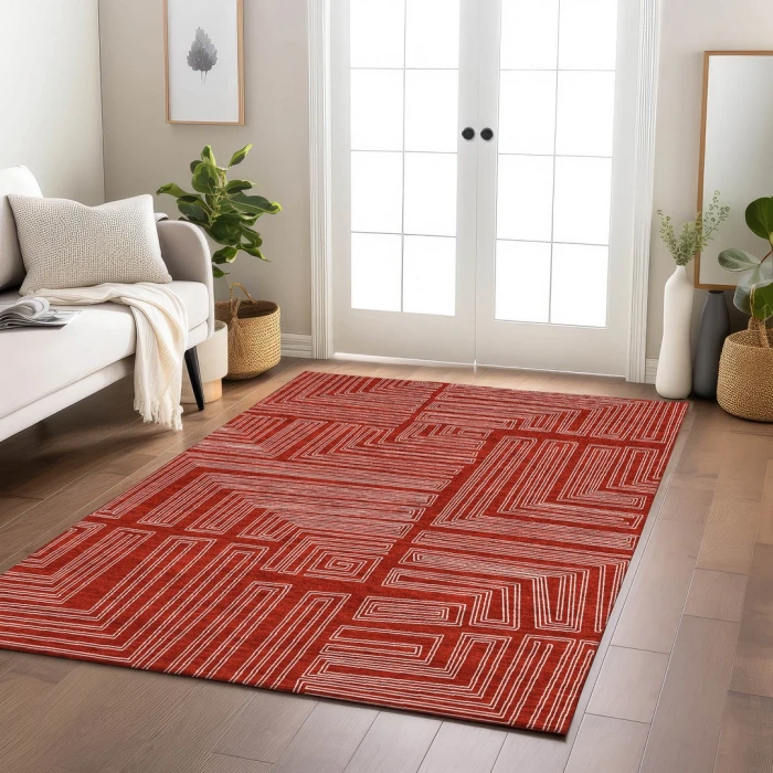 Addison Rugs Chantille Red ACN1045 9ft. x 12ft. Rect. Rug