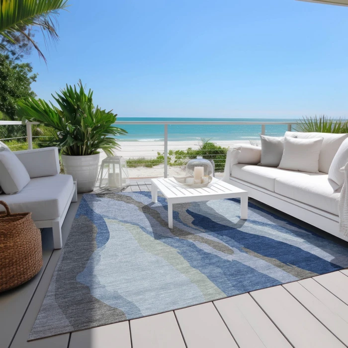 Addison Rugs Chantille Blue ACN1047 8ft. x 10ft. Rect. Rug