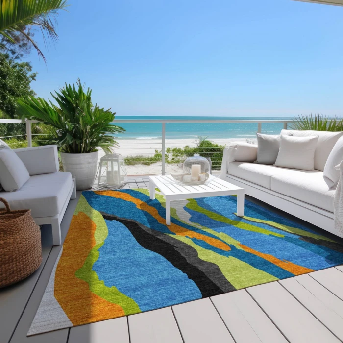 Addison Rugs Chantille Blue ACN1047 8ft. x 10ft. Rect. Rug
