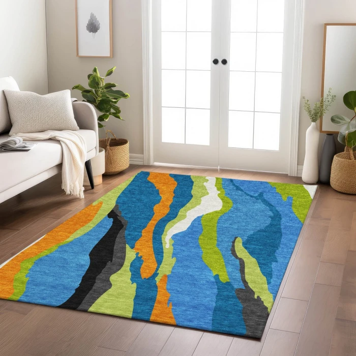 Addison Rugs Chantille Blue ACN1047 8ft. x 10ft. Rect. Rug