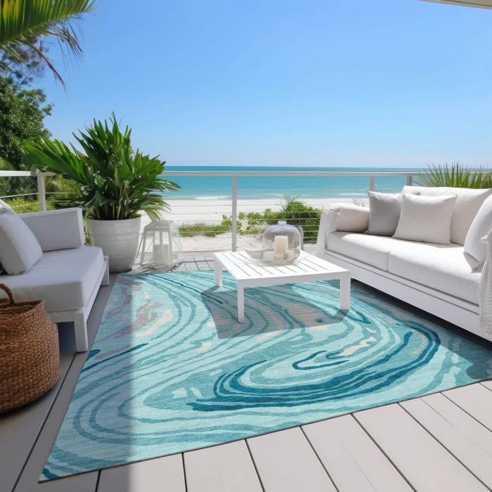 Addison Rugs Chantille Teal ACN1051 8ft. x 10ft. Rect. Rug