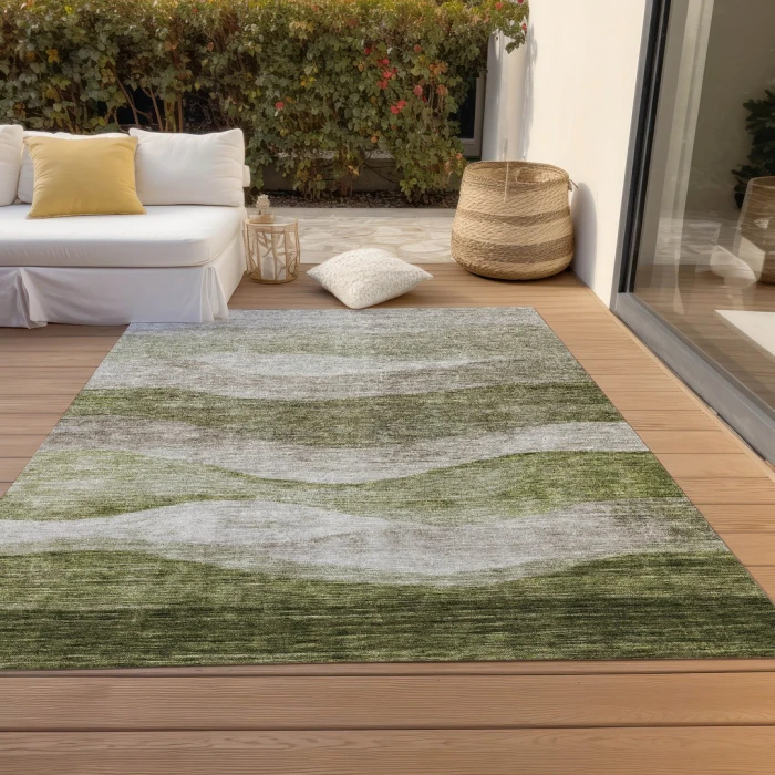 Addison Rugs Chantille Green ACN1141 9ft. x 12ft. Rect. Rug