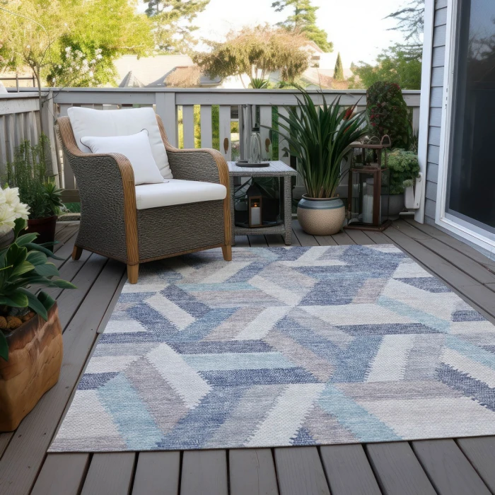 Addison Rugs Chantille Blue ACN1241 8ft. x 10ft. Rect. Rug