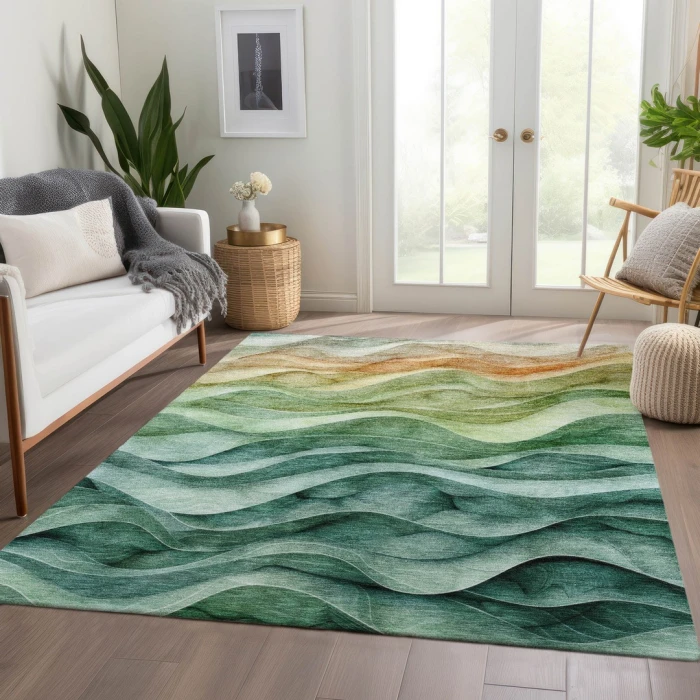 Addison Rugs Chantille Teal ACN1242 9ft. x 12ft. Rect. Rug