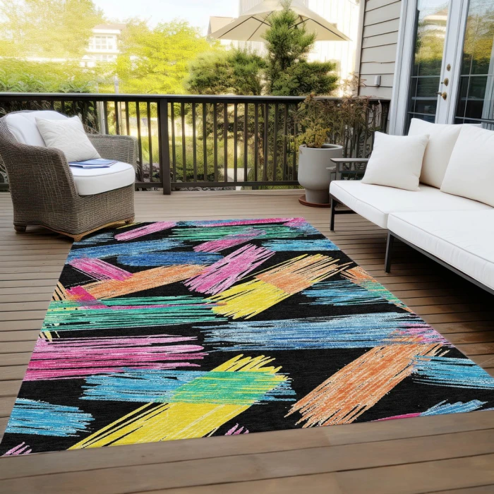 Addison Rugs Chantille Black ACN1696 9ft. x 12ft. Rect. Rug