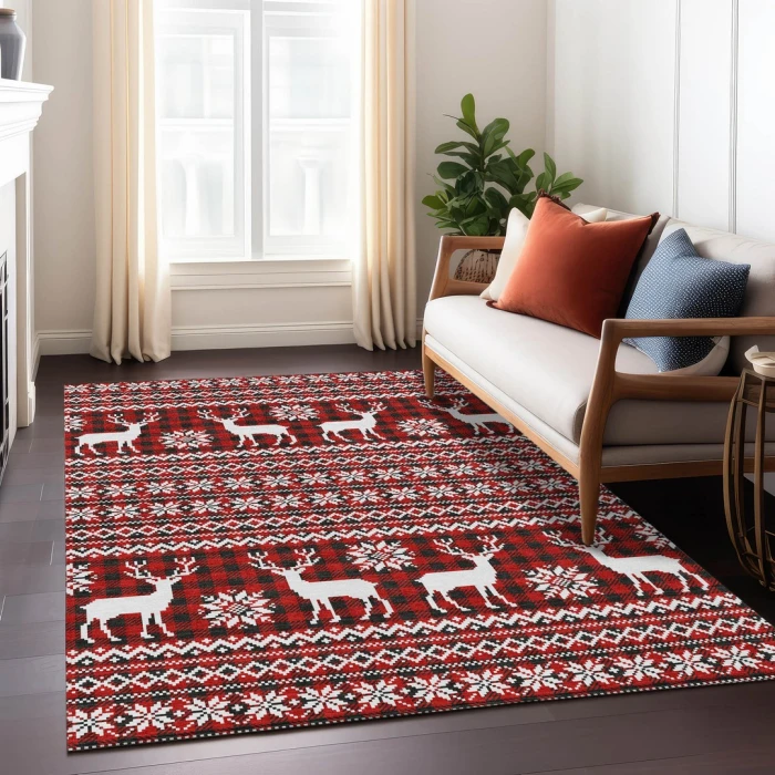 Addison Rugs Chantille Red ACN1820 5ft. x 7ft.6in. Rect. Rug