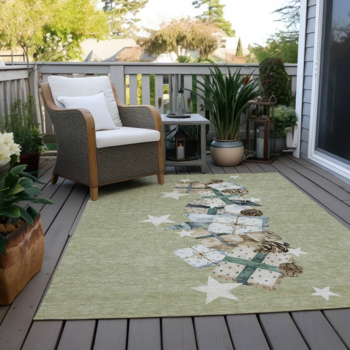 Addison Rugs Chantille Green ACN1825 9ft. x 12ft. Rect. Rug