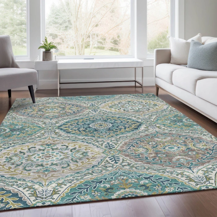 Addison Rugs Chantille Teal ACN1990 9ft. x 12ft. Rect. Rug