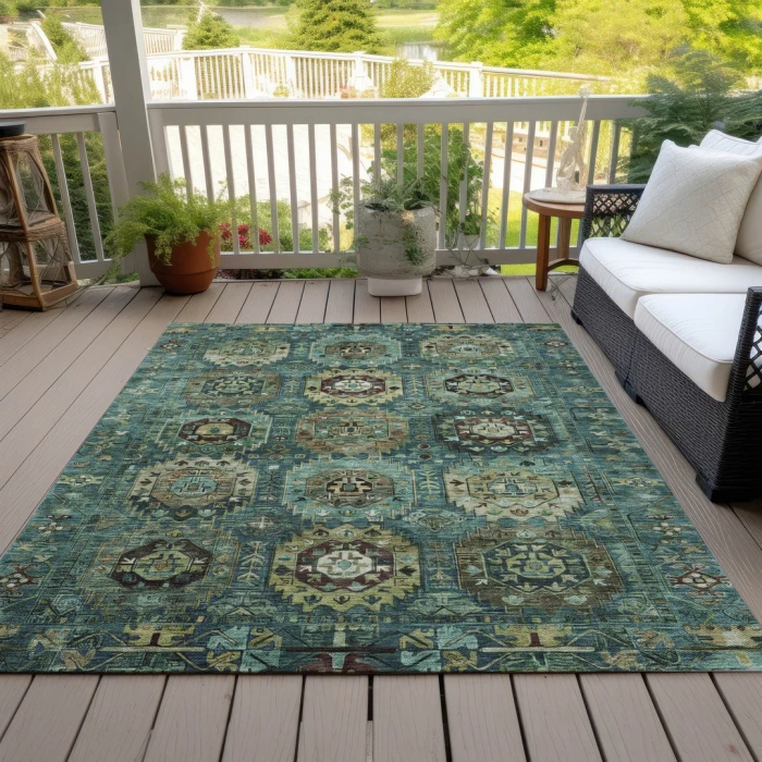 Addison Rugs Chantille Teal ACN2024 9ft. x 12ft. Rect. Rug