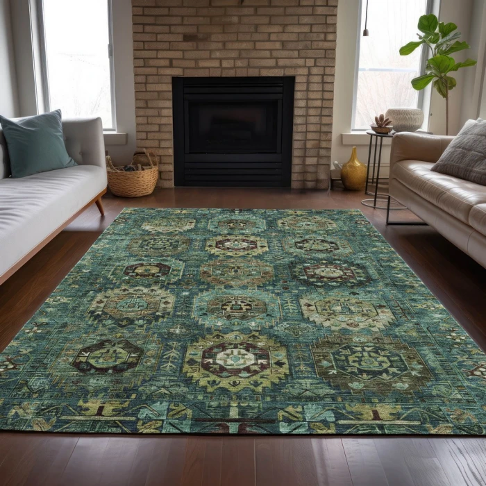 Addison Rugs Chantille Teal ACN2024 9ft. x 12ft. Rect. Rug
