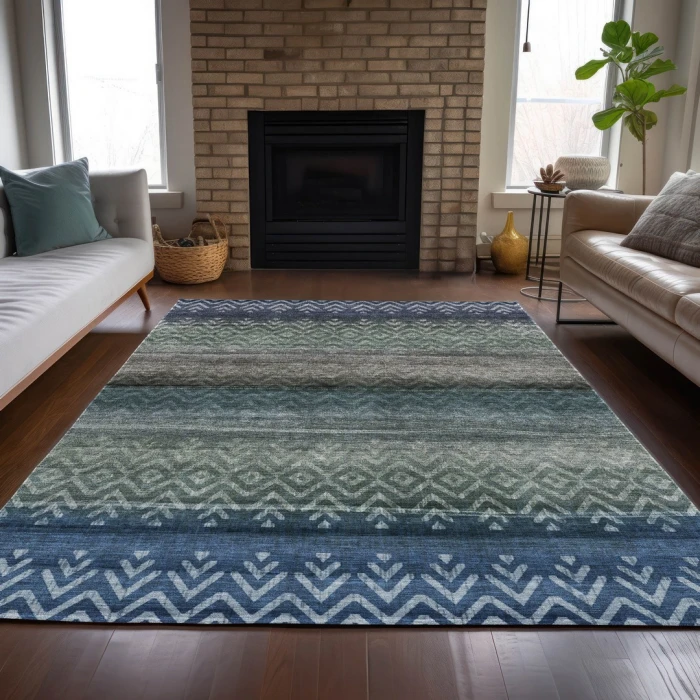 Addison Rugs Chantille Blue ACN2042 9ft. x 12ft. Rect. Rug