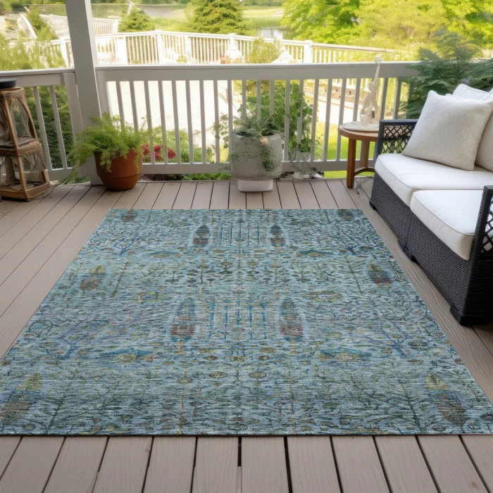 Addison Rugs Chantille Teal ACN2053 9ft. x 12ft. Rect. Rug