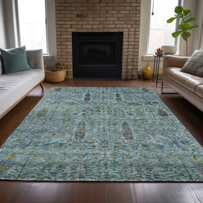 Addison Rugs Chantille Teal ACN2053 9ft. x 12ft. Rect. Rug