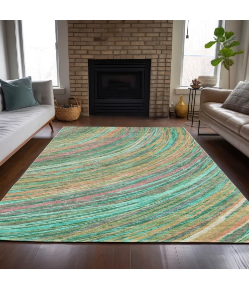 Addison Rugs Chantille Teal ACN2094 9ft. x 12ft. Rect. Rug