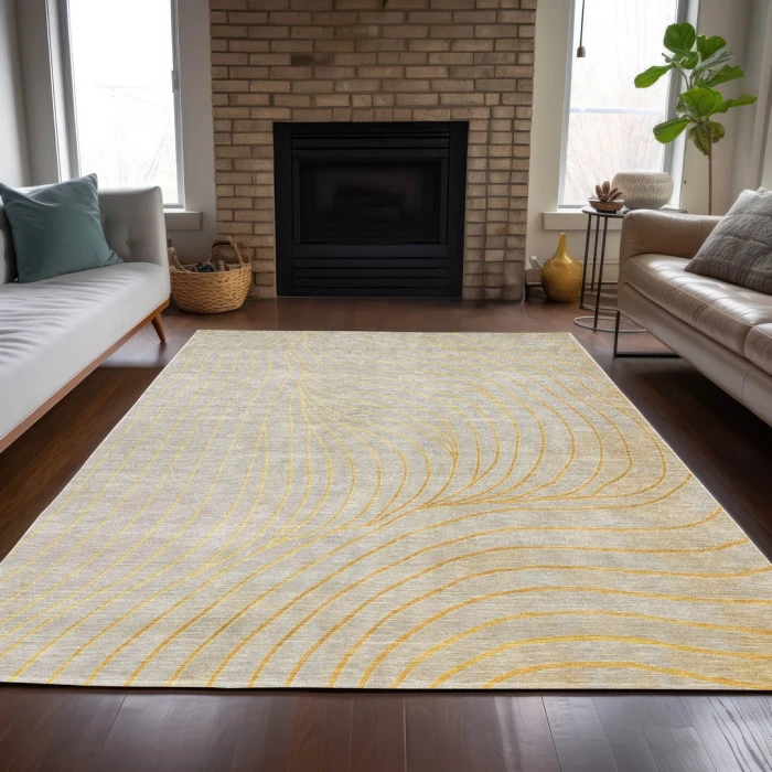 Addison Rugs Chantille Gold ACN2107 8ft. x 10ft. Rect. Rug