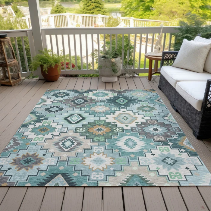 Addison Rugs Chantille Teal ACN2123 9ft. x 12ft. Rect. Rug