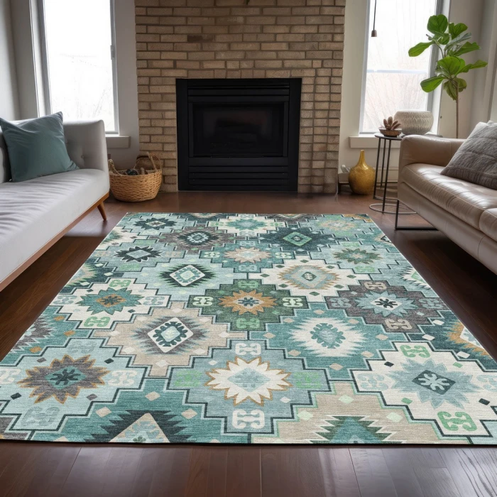Addison Rugs Chantille Teal ACN2123 9ft. x 12ft. Rect. Rug