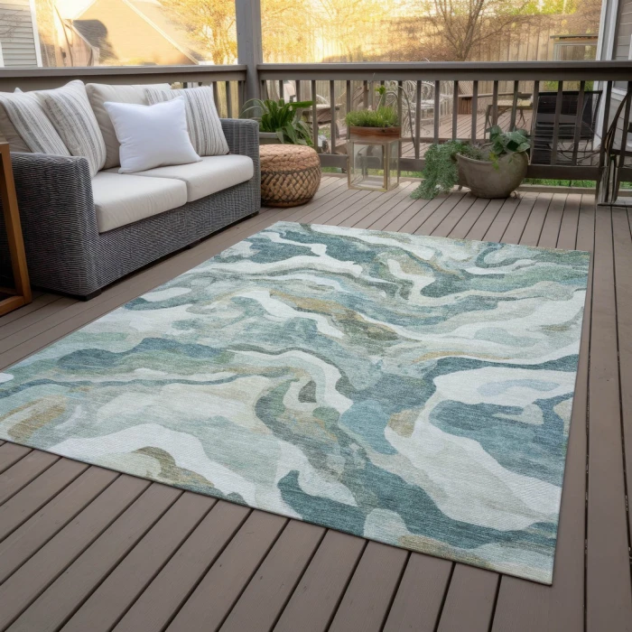 Addison Rugs Chantille Teal ACN2162 9ft. x 12ft. Rect. Rug