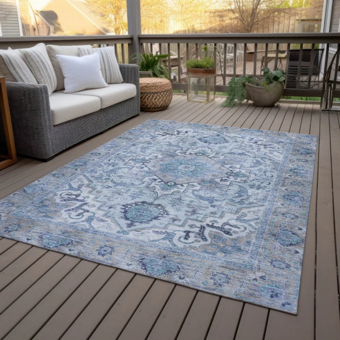Addison Rugs Chantille Blue ACN2163 8ft. x 10ft. Rect. Rug