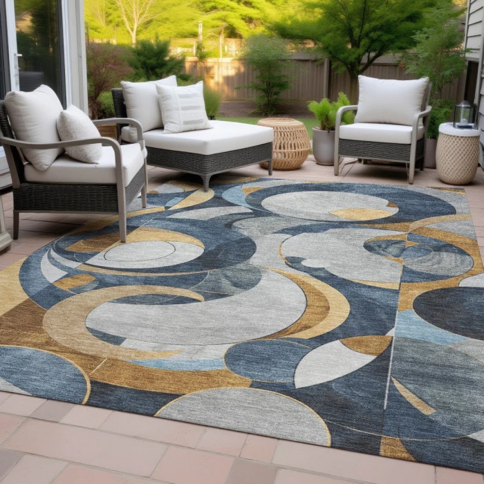 Addison Rugs Chantille Blue ACN2175 8ft. x 10ft. Rect. Rug