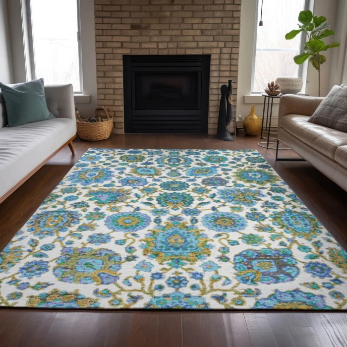 Addison Rugs Chantille Teal ACN2187 5ft. x 7ft.6in. Rect. Rug