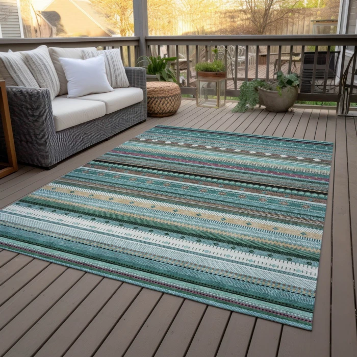 Addison Rugs Chantille Teal ACN2218 9ft. x 12ft. Rect. Rug