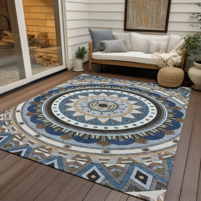 Addison Rugs Chantille Blue ACN2277 9ft. x 12ft. Rect. Rug