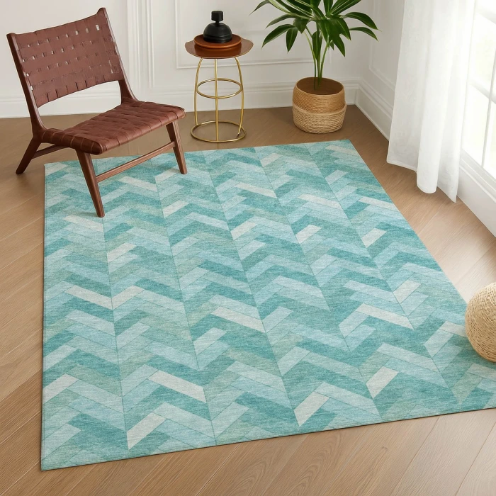 Addison Rugs Chantille Teal ACN2297 5ft. x 7ft.6in. Rect. Rug