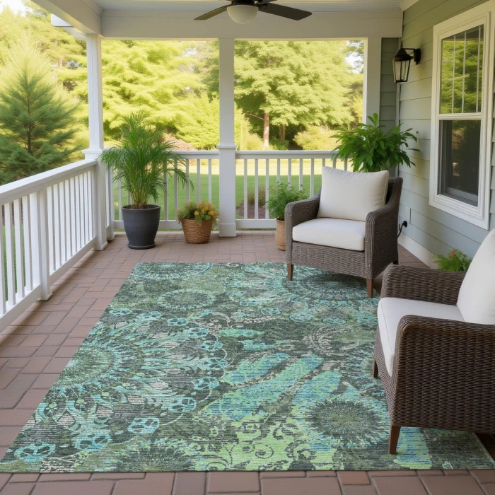 Addison Rugs Chantille Green ACN2335 9ft. x 12ft. Rect. Rug