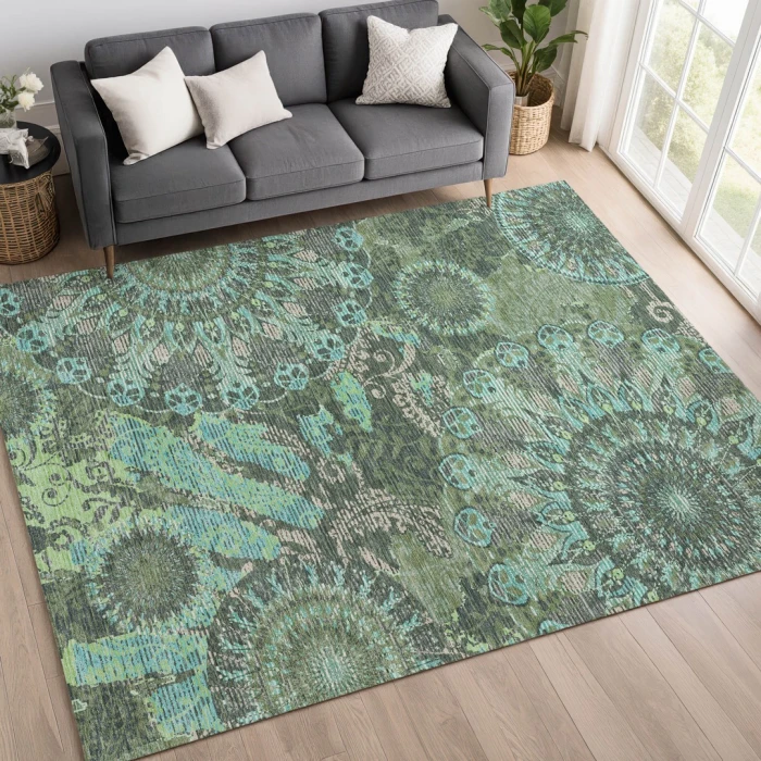 Addison Rugs Chantille Green ACN2335 9ft. x 12ft. Rect. Rug