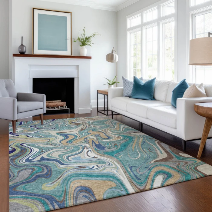 Addison Rugs Chantille Teal ACN2395 9ft. x 12ft. Rect. Rug