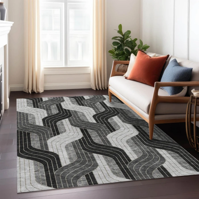 Addison Rugs Chantille Black ACN2422 9ft. x 12ft. Rect. Rug