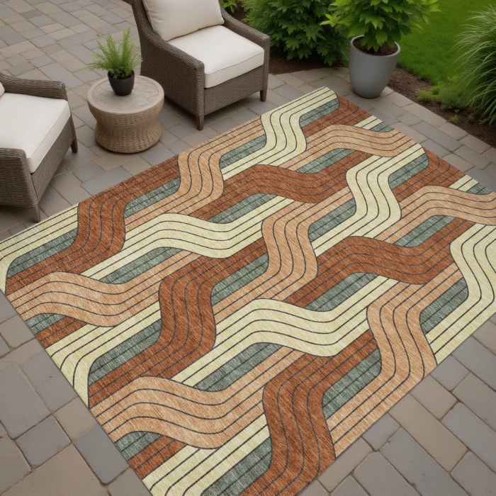 Addison Rugs Chantille Orange ACN2422 5ft. x 7ft.6in. Rect. Rug