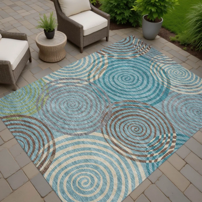 Addison Rugs Chantille Teal ACN2435 8ft. x 10ft. Rect. Rug