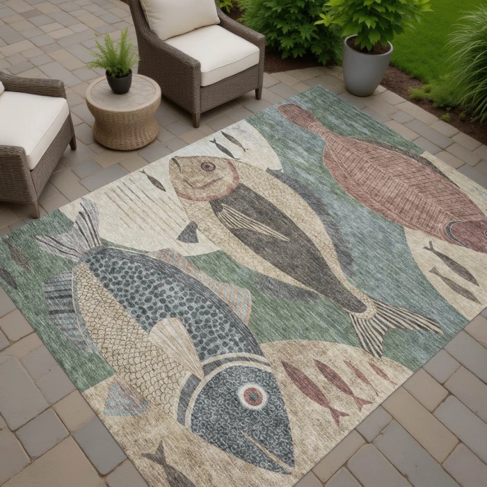 Addison Rugs Chantille Green ACN2447 5ft. x 7ft.6in. Rect. Rug