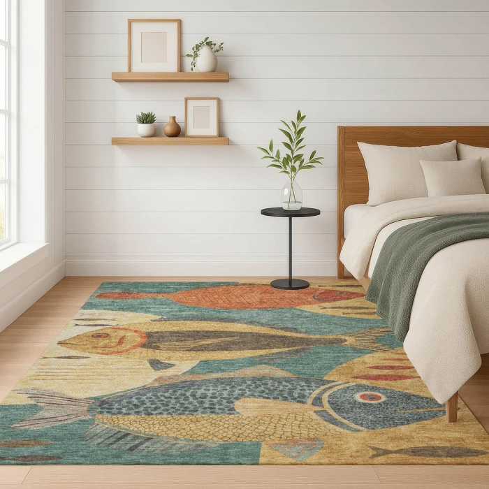 Addison Rugs Chantille Teal ACN2447 9ft. x 12ft. Rect. Rug
