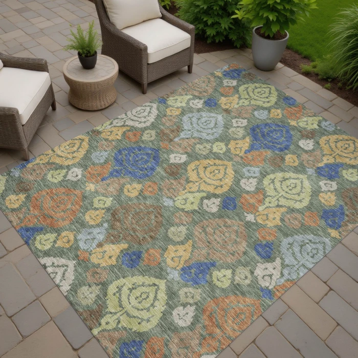 Addison Rugs Chantille Green ACN2460 9ft. x 12ft. Rect. Rug