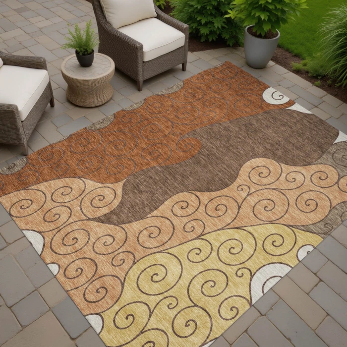 Addison Rugs Chantille Orange ACN2464 9ft. x 12ft. Rect. Rug
