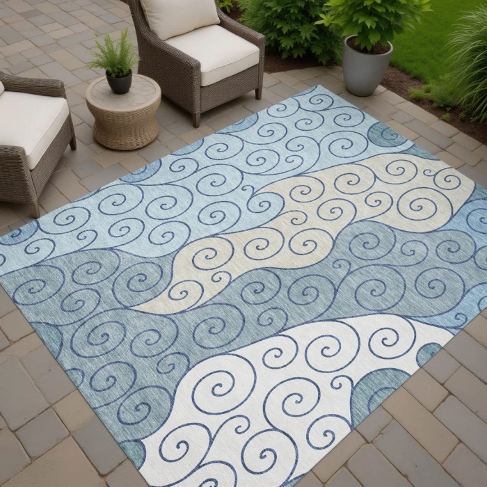 Addison Rugs Chantille Blue ACN2464 5ft. x 7ft.6in. Rect. Rug