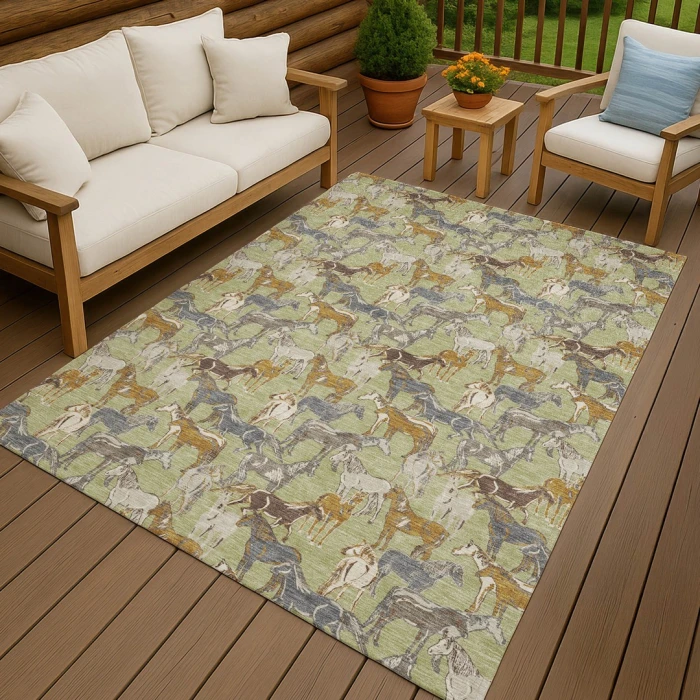 Addison Rugs Chantille Green ACN2520 5ft. x 7ft.6in. Rect. Rug