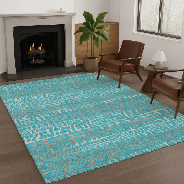 Addison Rugs Chantille Teal ACN2540 5ft. x 7ft.6in. Rect. Rug