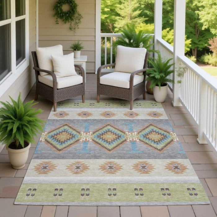 Addison Rugs Chantille Green ACN2541 9ft. x 12ft. Rect. Rug