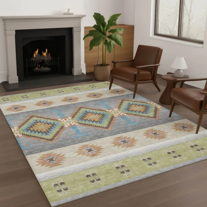 Addison Rugs Chantille Green ACN2541 9ft. x 12ft. Rect. Rug