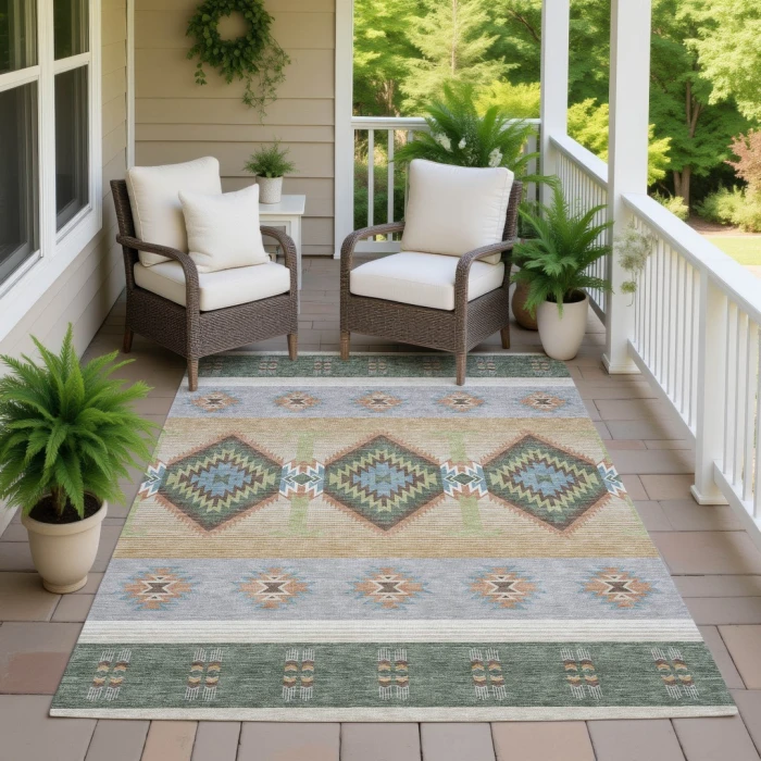 Addison Rugs Chantille Green ACN2541 9ft. x 12ft. Rect. Rug