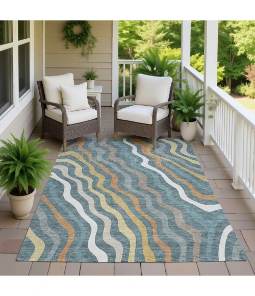 Addison Rugs Chantille Teal ACN2570 9ft. x 12ft. Rect. Rug