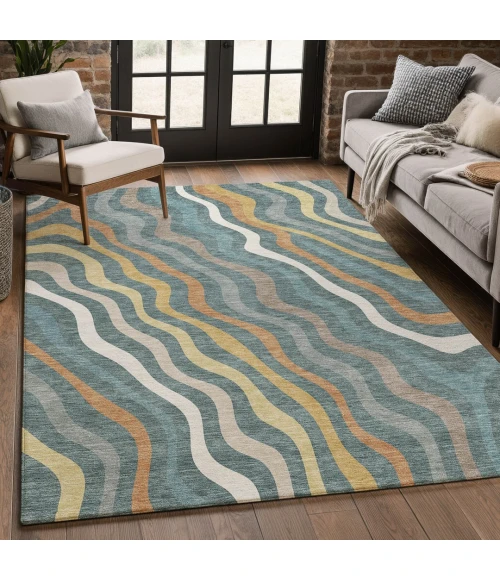 Addison Rugs Chantille Teal ACN2570 9ft. x 12ft. Rect. Rug