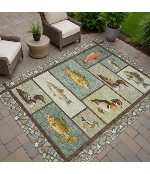 Addison Rugs Chantille Green ACN2606 9ft. x 12ft. Rect. Rug