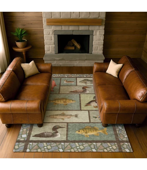 Addison Rugs Chantille Green ACN2606 9ft. x 12ft. Rect. Rug